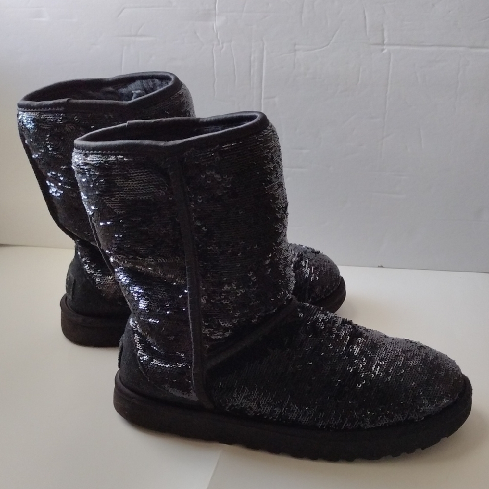 UGG Classic Cosmos Sequin Black Women's Booties 7